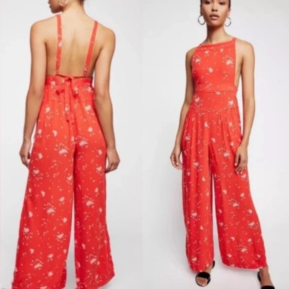 Free People Sweet In The Streets One-Piece Floral Jumpsuit size Small